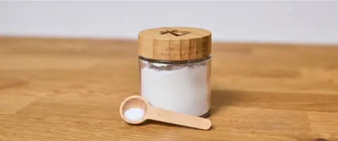 Ritual glass jar and Bamboo scoop